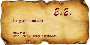 Erger Emese névjegykártya